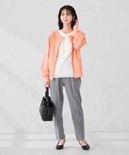 K2LAD16049 a.v.v(アー・ヴェ・ヴェ) 【イージーケア/洗える/ストレッチ】裏起毛美ラクるイージーストライプテーパードパンツ ストライプ