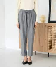 K2LAD16049 a.v.v(アー・ヴェ・ヴェ) 【イージーケア/洗える/ストレッチ】裏起毛美ラクるイージーストライプテーパードパンツ ストライプ