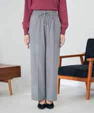 K2LAD17054 a.v.v(アー・ヴェ・ヴェ) 【イージーケア/洗える/ストレッチ】裏起毛美ラクるイージーストライプワイドパンツ ストライプ