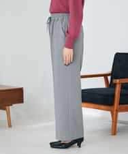 K2LAD17054 a.v.v(アー・ヴェ・ヴェ) 【イージーケア/洗える/ストレッチ】裏起毛美ラクるイージーストライプワイドパンツ ストライプ