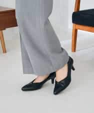 K2LAD17054 a.v.v(アー・ヴェ・ヴェ) 【イージーケア/洗える/ストレッチ】裏起毛美ラクるイージーストライプワイドパンツ ストライプ