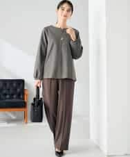 K2LAD18059 a.v.v(アー・ヴェ・ヴェ) 【イージーケア/洗える/ストレッチ】裏起毛美ラクるスッキリ見えストレートパンツ ブラウン