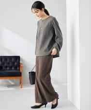 K2LAD18059 a.v.v(アー・ヴェ・ヴェ) 【イージーケア/洗える/ストレッチ】裏起毛美ラクるスッキリ見えストレートパンツ ブラウン