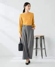 K2LAD18059 a.v.v(アー・ヴェ・ヴェ) 【イージーケア/洗える/ストレッチ】裏起毛美ラクるスッキリ見えストレートパンツ ブラウン