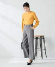 K2LAD18059 a.v.v(アー・ヴェ・ヴェ) 【イージーケア/洗える/ストレッチ】裏起毛美ラクるスッキリ見えストレートパンツ ブラウン