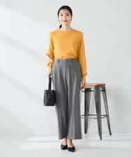 K2LAD18059 a.v.v(アー・ヴェ・ヴェ) 【イージーケア/洗える/ストレッチ】裏起毛美ラクるスッキリ見えストレートパンツ ブラウン