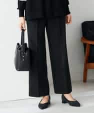 K2LAD18059 a.v.v(アー・ヴェ・ヴェ) 【イージーケア/洗える/ストレッチ】裏起毛美ラクるスッキリ見えストレートパンツ ブラウン