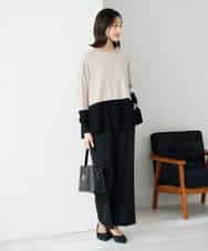 K2LAD18059 a.v.v(アー・ヴェ・ヴェ) 【イージーケア/洗える/ストレッチ】裏起毛美ラクるスッキリ見えストレートパンツ ブラウン