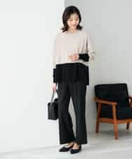 K2LAD18059 a.v.v(アー・ヴェ・ヴェ) 【イージーケア/洗える/ストレッチ】裏起毛美ラクるスッキリ見えストレートパンツ ブラウン