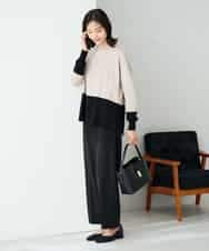 K2LAD18059 a.v.v(アー・ヴェ・ヴェ) 【イージーケア/洗える/ストレッチ】裏起毛美ラクるスッキリ見えストレートパンツ ブラウン