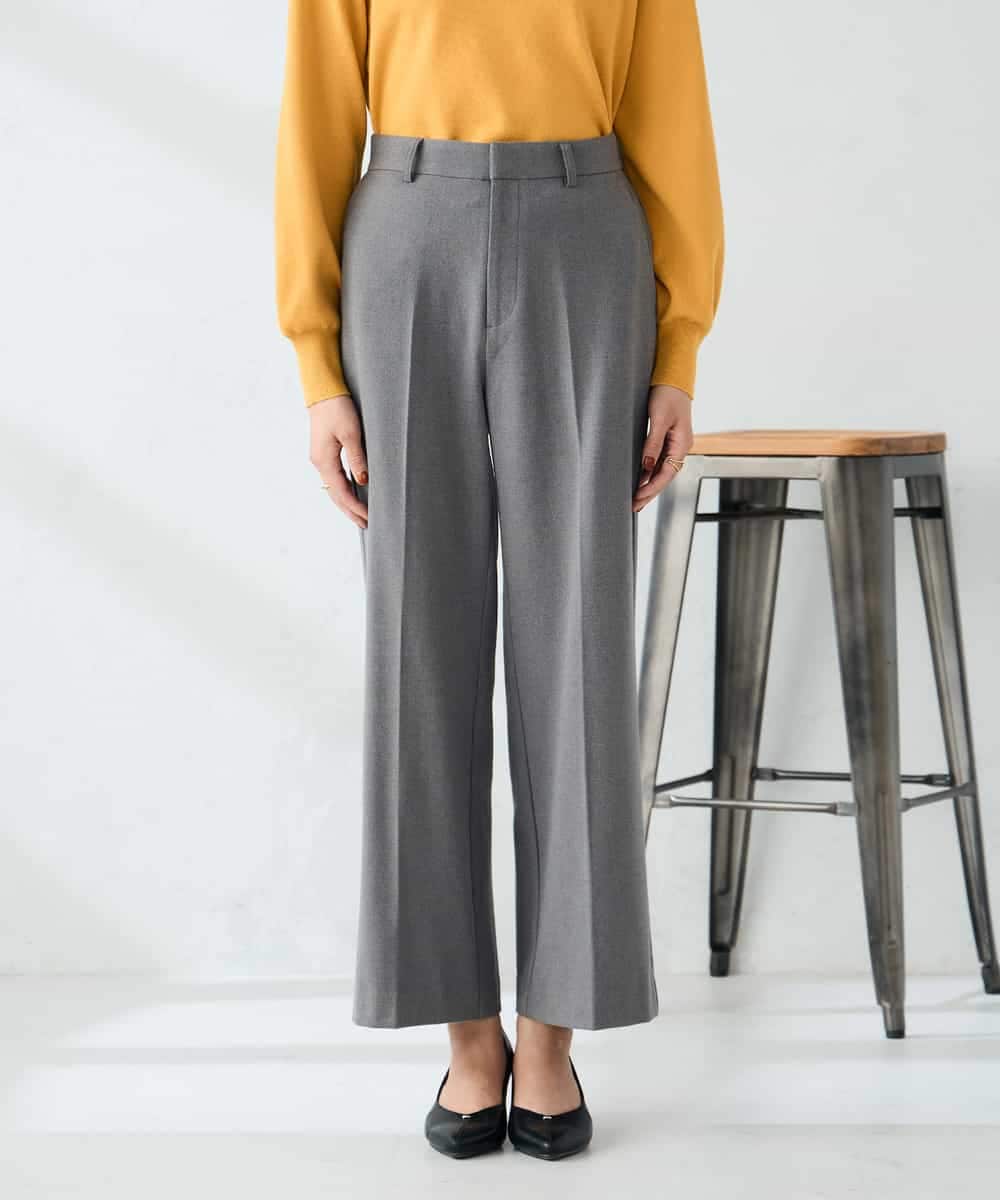 K2LAD18059 a.v.v(アー・ヴェ・ヴェ) 【イージーケア/洗える/ストレッチ】裏起毛美ラクるスッキリ見えストレートパンツ ブラウン