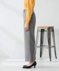 K2LAD18059 a.v.v(アー・ヴェ・ヴェ) 【イージーケア/洗える/ストレッチ】裏起毛美ラクるスッキリ見えストレートパンツ ブラウン