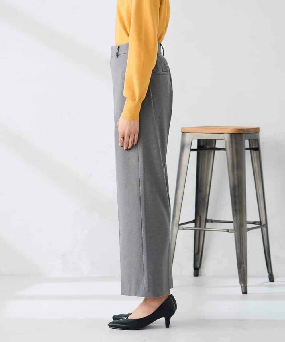 K2LAD18059 a.v.v(アー・ヴェ・ヴェ) 【イージーケア/洗える/ストレッチ】裏起毛美ラクるスッキリ見えストレートパンツ ブラウン