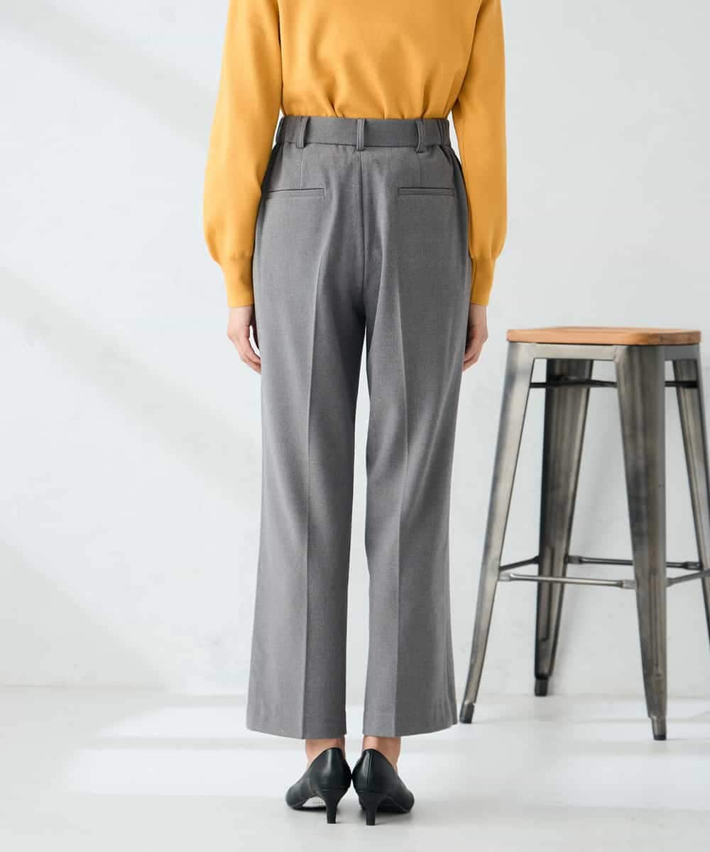 K2LAD18059 a.v.v(アー・ヴェ・ヴェ) 【イージーケア/洗える/ストレッチ】裏起毛美ラクるスッキリ見えストレートパンツ ブラウン