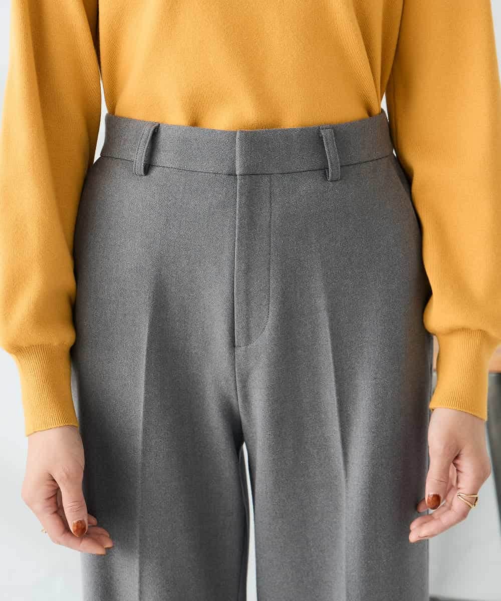 K2LAD18059 a.v.v(アー・ヴェ・ヴェ) 【イージーケア/洗える/ストレッチ】裏起毛美ラクるスッキリ見えストレートパンツ ブラウン