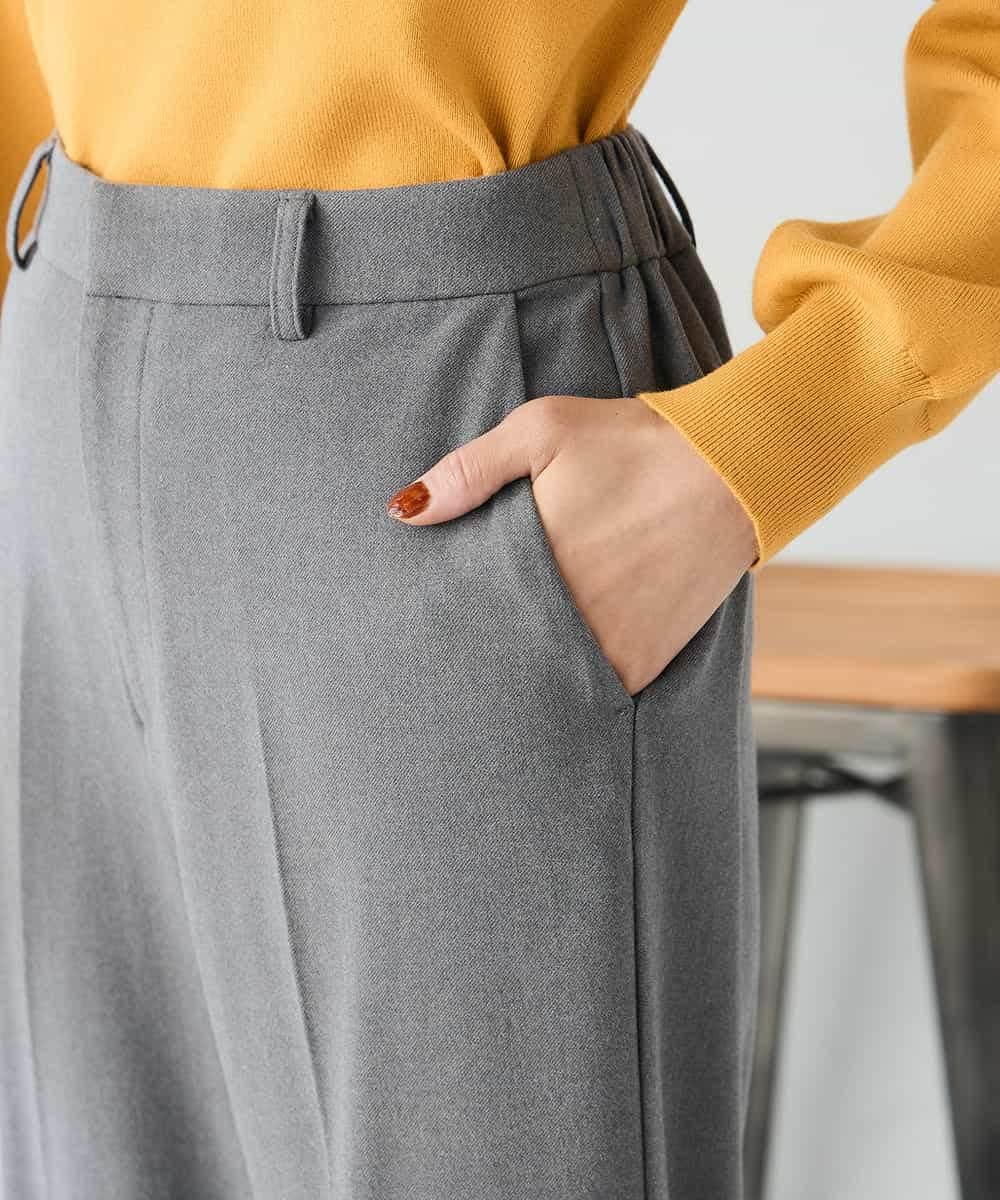 K2LAD18059 a.v.v(アー・ヴェ・ヴェ) 【イージーケア/洗える/ストレッチ】裏起毛美ラクるスッキリ見えストレートパンツ ブラウン