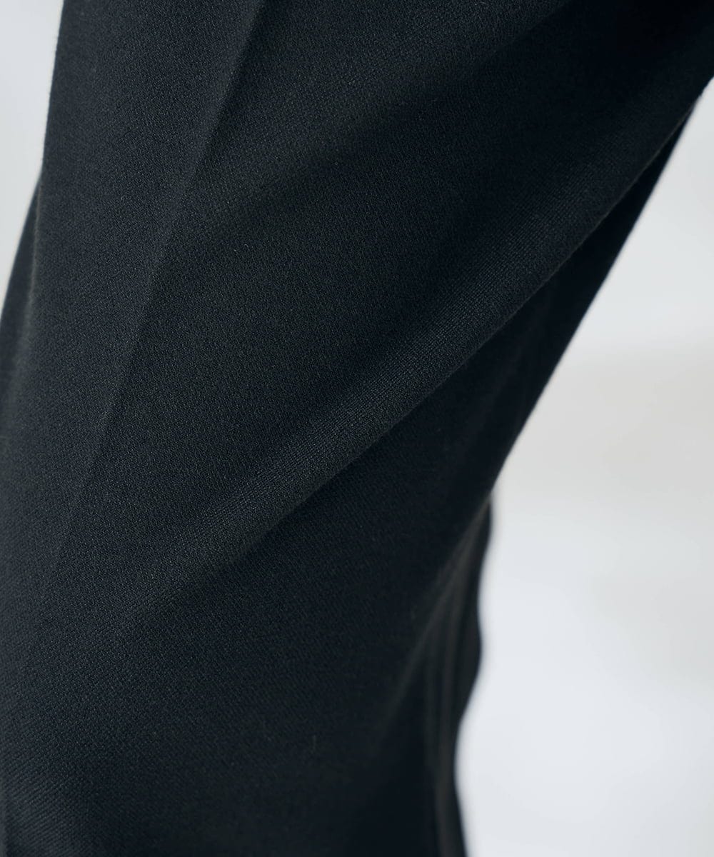K2LAD21049 a.v.v(アー・ヴェ・ヴェ) 【イージーケア/洗える/ストレッチ】裏起毛美ラクるスッキリ見えテーパードパンツ ブラック