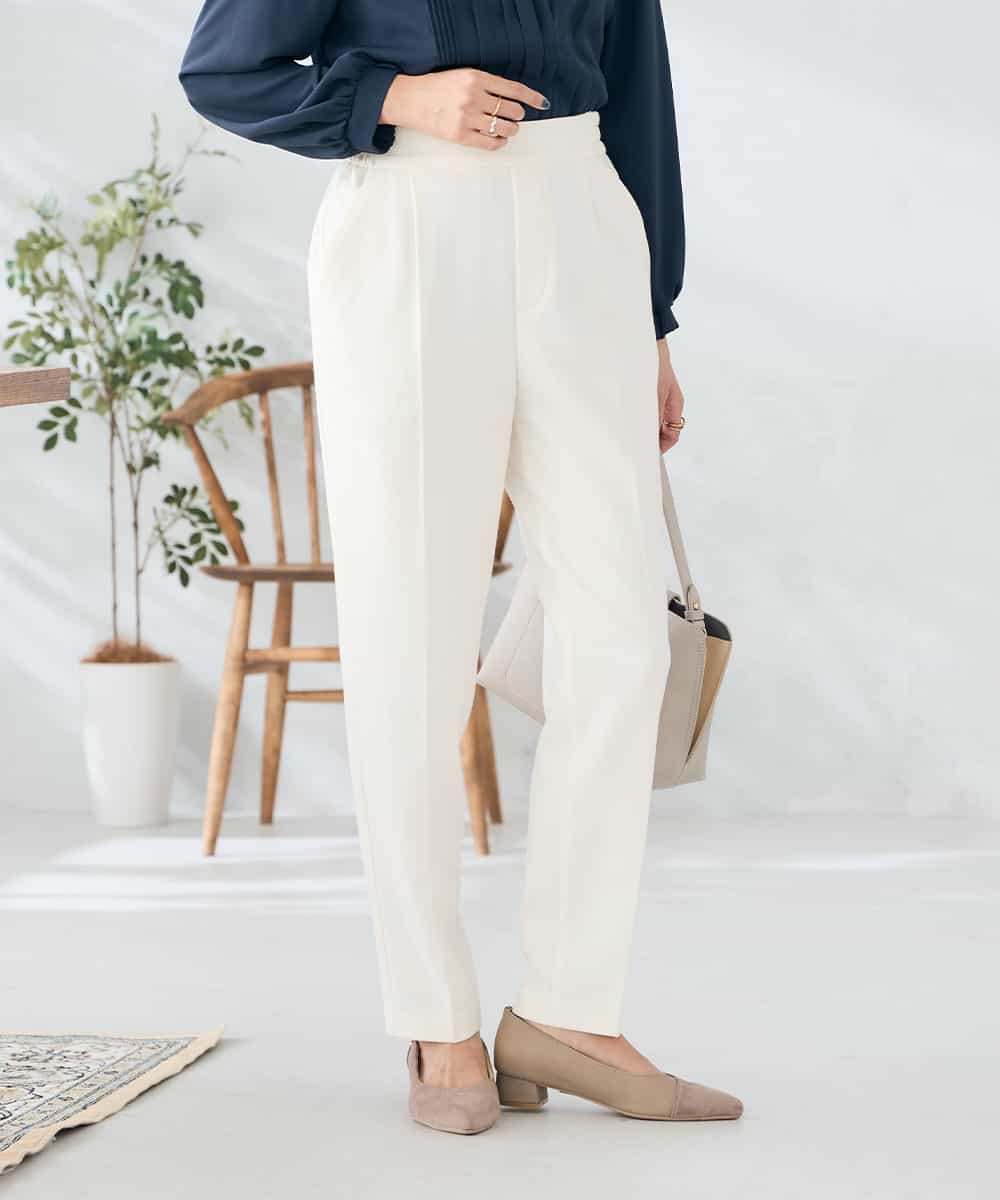 K2LAD21049 a.v.v 【イージーケア/洗える/ストレッチ】裏起毛美ラクるスッキリ見えテーパードパンツ