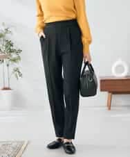 K2LAD21049 a.v.v(アー・ヴェ・ヴェ) 【イージーケア/洗える/ストレッチ】裏起毛美ラクるスッキリ見えテーパードパンツ ブラック