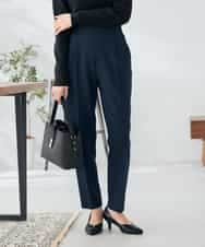 K2LAD21049 a.v.v(アー・ヴェ・ヴェ) 【イージーケア/洗える/ストレッチ】裏起毛美ラクるスッキリ見えテーパードパンツ ブラック