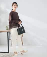 K2LAD21049 a.v.v(アー・ヴェ・ヴェ) 【イージーケア/洗える/ストレッチ】裏起毛美ラクるスッキリ見えテーパードパンツ ブラック