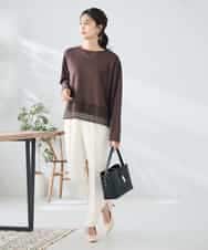 K2LAD21049 a.v.v(アー・ヴェ・ヴェ) 【イージーケア/洗える/ストレッチ】裏起毛美ラクるスッキリ見えテーパードパンツ ブラック