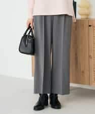 K2LAD22049 a.v.v(アー・ヴェ・ヴェ) 【イージーケア/洗える/ストレッチ/雑誌InRed(宝島社)12月号掲載】裏起毛美ラクるスッキリ見えワイドパンツ グレー