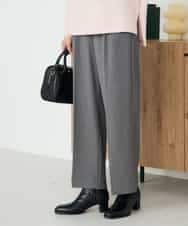 K2LAD22049 a.v.v(アー・ヴェ・ヴェ) 【イージーケア/洗える/ストレッチ/雑誌InRed(宝島社)12月号掲載】裏起毛美ラクるスッキリ見えワイドパンツ ブラック