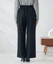 K2LAD22049 a.v.v(アー・ヴェ・ヴェ) 【イージーケア/洗える/ストレッチ/雑誌InRed(宝島社)12月号掲載】裏起毛美ラクるスッキリ見えワイドパンツ ブラック