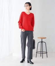 K2LAG04059 a.v.v(アー・ヴェ・ヴェ) ストレッチデニムストレートパンツ ブルー