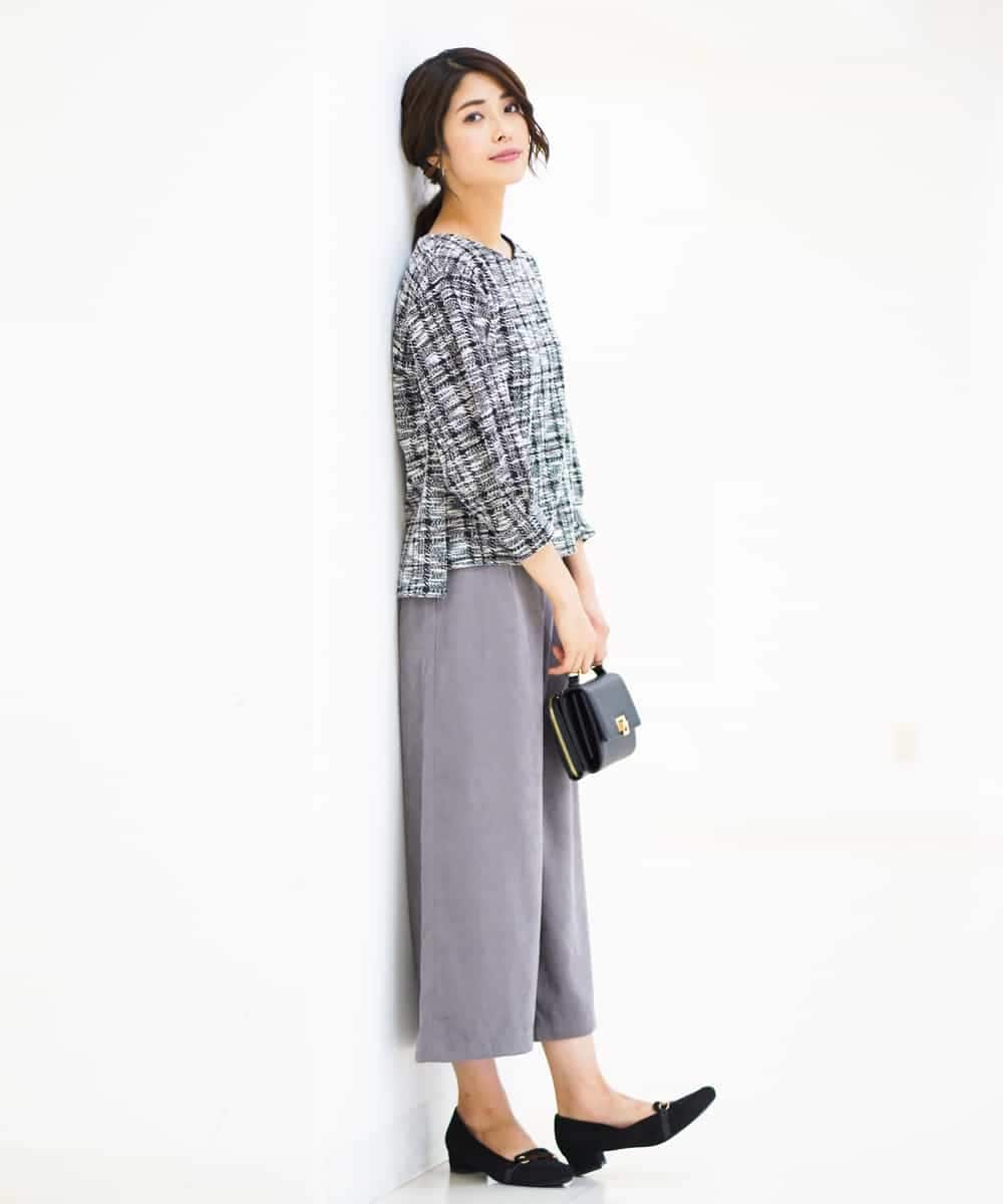 K2LAG05044 a.v.v(アー・ヴェ・ヴェ) スエードタッチ　ワイドクロップトパンツ[WEB限定サイズ] ブルー