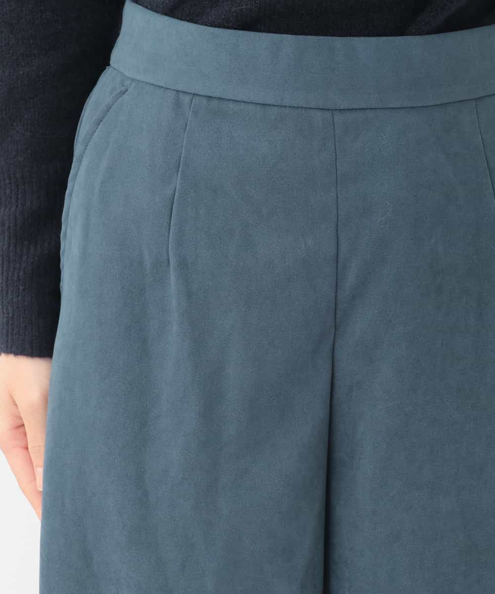 K2LAG05044 a.v.v(アー・ヴェ・ヴェ) スエードタッチ　ワイドクロップトパンツ[WEB限定サイズ] ブルー