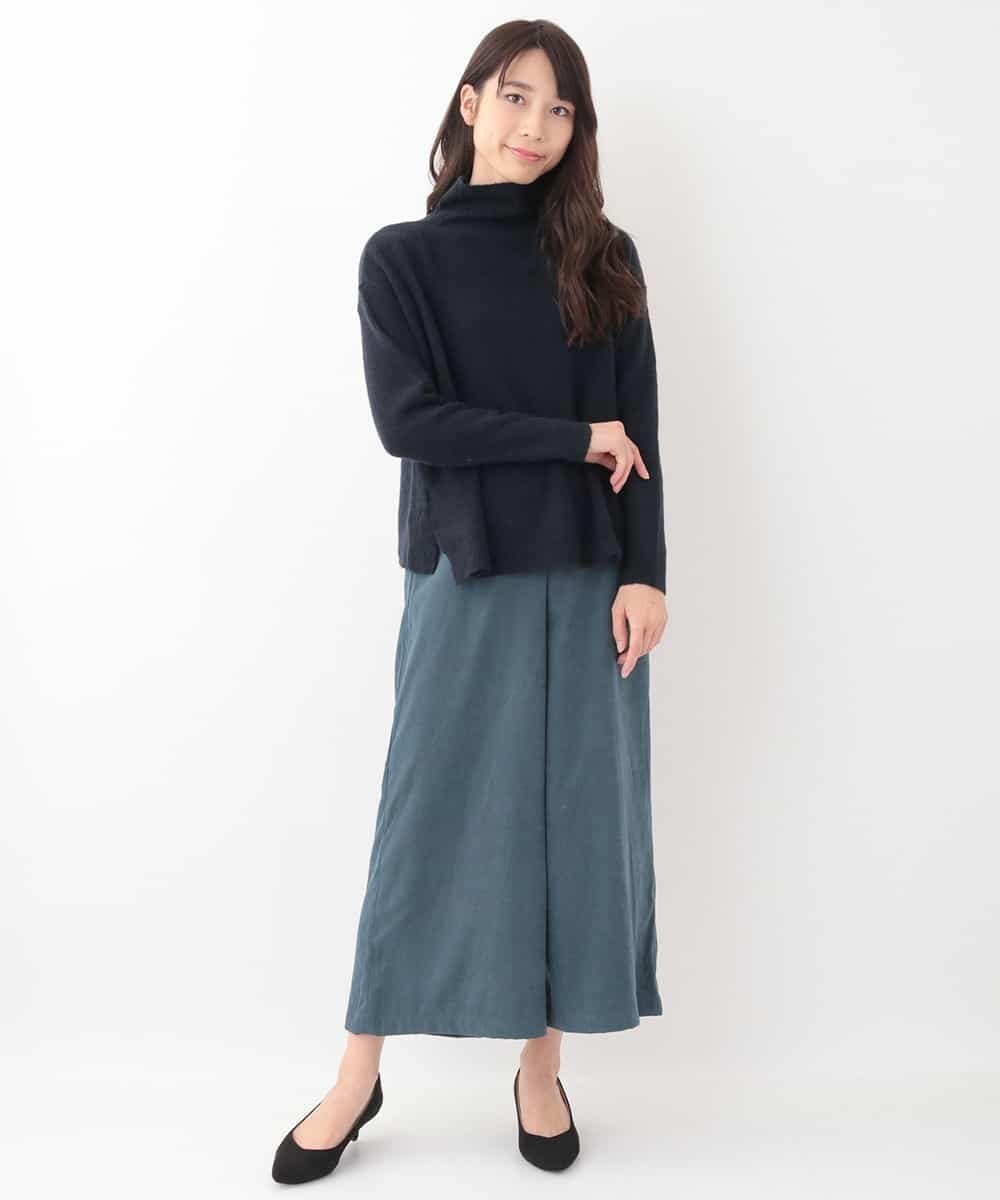 K2LAG05044 a.v.v(アー・ヴェ・ヴェ) スエードタッチ　ワイドクロップトパンツ[WEB限定サイズ] ブルー
