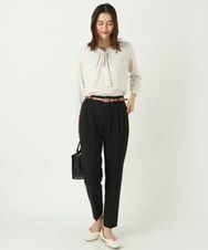 K2LAS21049 a.v.v(アー・ヴェ・ヴェ) 【あたたか/毛玉になりにくい】美脚テーパードパンツ ピンク