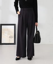 K2LBD29059 a.v.v(アー・ヴェ・ヴェ) ストライプタックワイドパンツ ブラウン