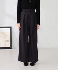 K2LBD29059 a.v.v(アー・ヴェ・ヴェ) ストライプタックワイドパンツ ブラウン