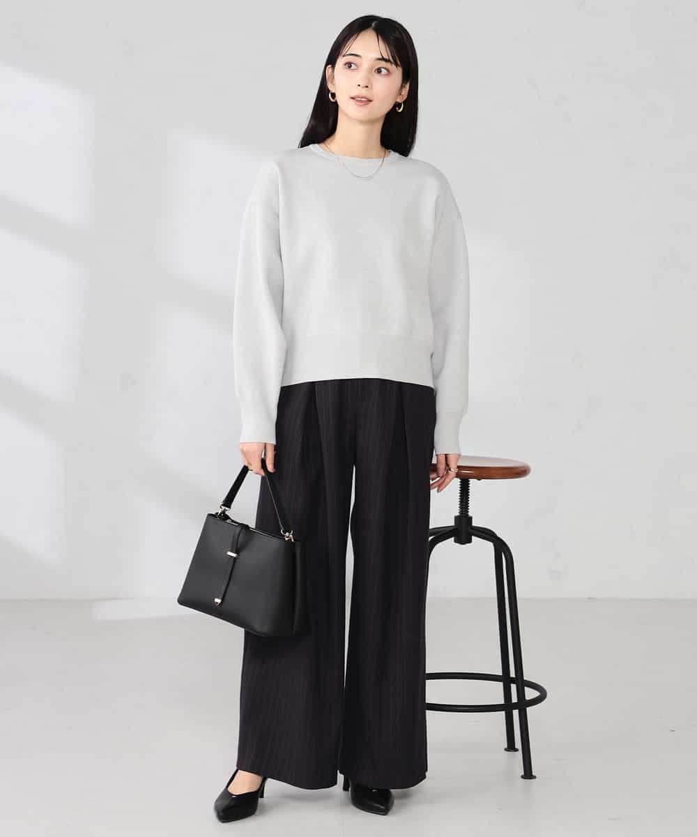 K2LBD29059 a.v.v(アー・ヴェ・ヴェ) ストライプタックワイドパンツ ブラウン