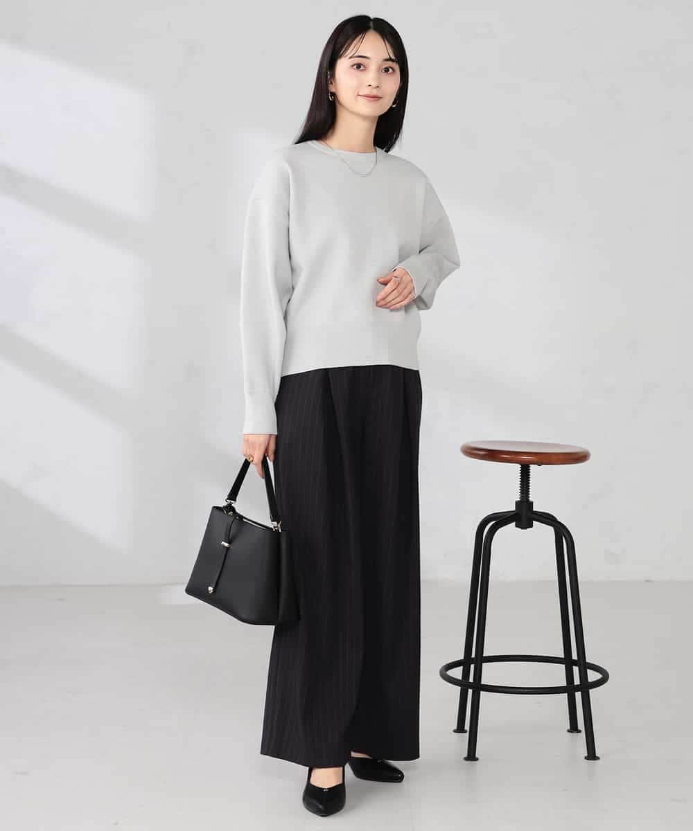 K2LBD29059 a.v.v(アー・ヴェ・ヴェ) ストライプタックワイドパンツ ブラウン