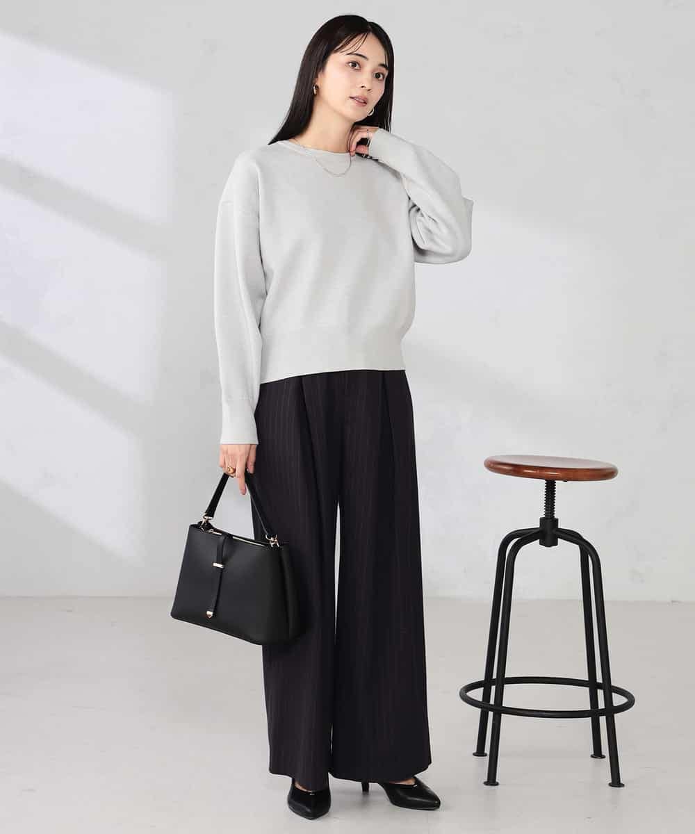 K2LBD29059 a.v.v(アー・ヴェ・ヴェ) ストライプタックワイドパンツ ブラウン