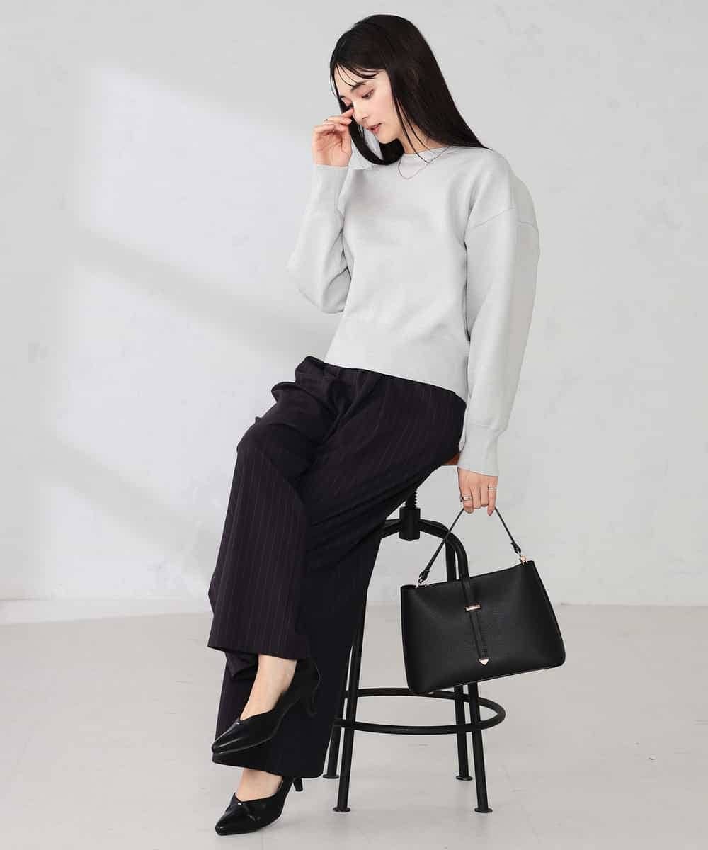 K2LBD29059 a.v.v(アー・ヴェ・ヴェ) ストライプタックワイドパンツ ブラウン