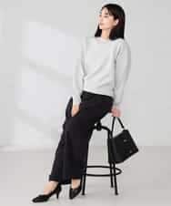 K2LBD29059 a.v.v(アー・ヴェ・ヴェ) ストライプタックワイドパンツ ブラウン