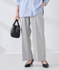 K2LBD30054 a.v.v(アー・ヴェ・ヴェ) 【WEB限定】裏起毛ウエストハトメドロストワイドパンツ ネイビー