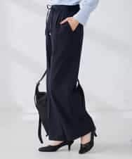 K2LBD30054 a.v.v(アー・ヴェ・ヴェ) 【WEB限定】裏起毛ウエストハトメドロストワイドパンツ ネイビー