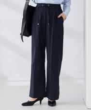 K2LBD30054 a.v.v(アー・ヴェ・ヴェ) 【WEB限定】裏起毛ウエストハトメドロストワイドパンツ ネイビー