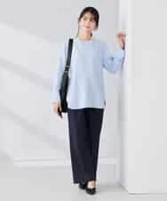 K2LBD30054 a.v.v(アー・ヴェ・ヴェ) 【WEB限定】裏起毛ウエストハトメドロストワイドパンツ ネイビー