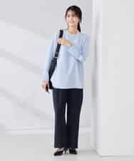 K2LBD30054 a.v.v(アー・ヴェ・ヴェ) 【WEB限定】裏起毛ウエストハトメドロストワイドパンツ ネイビー