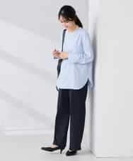 K2LBD30054 a.v.v(アー・ヴェ・ヴェ) 【WEB限定】裏起毛ウエストハトメドロストワイドパンツ ネイビー