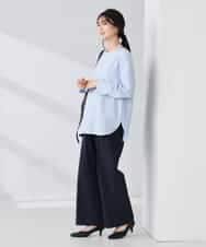 K2LBD30054 a.v.v(アー・ヴェ・ヴェ) 【WEB限定】裏起毛ウエストハトメドロストワイドパンツ ネイビー