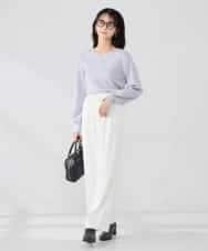 K2LBD30054 a.v.v(アー・ヴェ・ヴェ) 【WEB限定】裏起毛ウエストハトメドロストワイドパンツ ネイビー