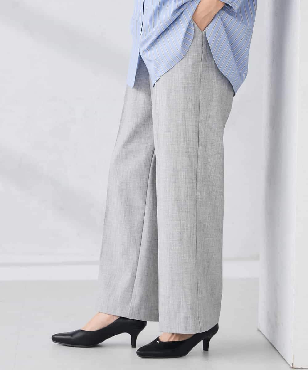 K2LBD30054 a.v.v(アー・ヴェ・ヴェ) 【WEB限定】裏起毛ウエストハトメドロストワイドパンツ ネイビー